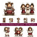 Burgundy Christmas Angel Clipart