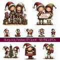 Burgundy Christmas Elf Clipart