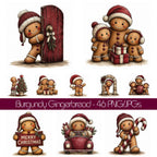 Burgundy Christmas Gingerbread Clipart