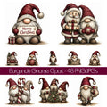 Burgundy Christmas Gnome Clipart