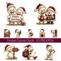 Burgundy Christmas Goose Clipart