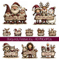 Burgundy Christmas Joy Clipart