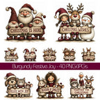 Burgundy Christmas Joy Clipart