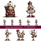 Burgundy Christmas Nutcracker Clipart