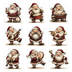 Burgundy Musical Santa Christmas Clipart