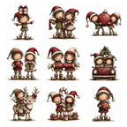 Burgundy Christmas Elf Clipart