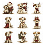 Burgundy Christmas Shaggy Dog Clipart