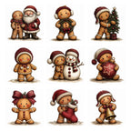 Burgundy Christmas Gingerbread Clipart