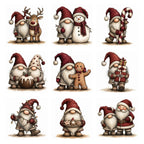 Burgundy Christmas Gnome Clipart