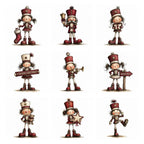 Burgundy Christmas Nutcracker Clipart