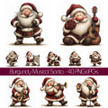 Burgundy Musical Santa Christmas Clipart