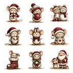 Burgundy Christmas Mouse Clipart