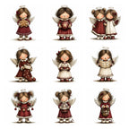 Burgundy Christmas Angel Clipart
