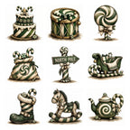 Green Christmas Peppermint Clipart