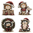 Burgundy Christmas Cat Clipart