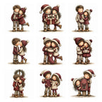 Burgundy Christmas Couple Clipart
