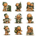 Green Christmas Gingerbread Clipart