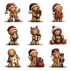 Burgundy Christmas Gingerbread Clipart