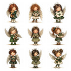 Green Christmas Angel Clipart