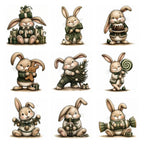 Green Christmas Bunny Clipart