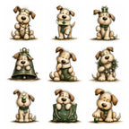 Green Christmas Dog Clipart