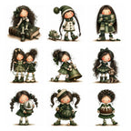 Green Christmas Girl Clipart