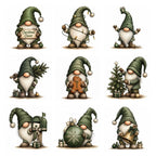 Green Christmas Gnome Clipart