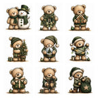 Green Christmas Teddy Bear Clipart