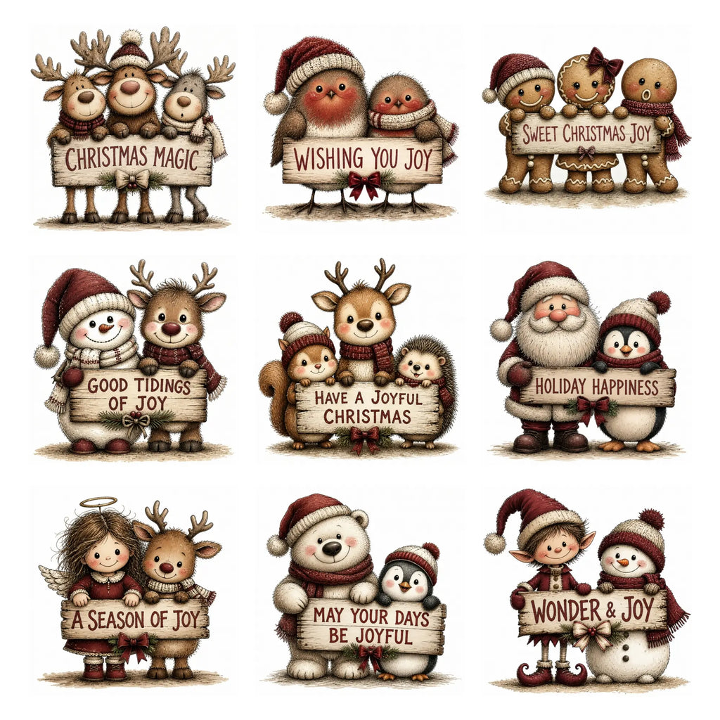 Burgundy Christmas Joy Clipart