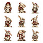 Burgundy Christmas Bunny Clipart