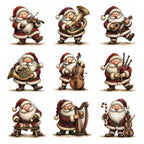 Burgundy Musical Santa Christmas Clipart
