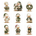 Green Christmas Goose Clipart