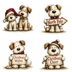 Burgundy Christmas Shaggy Dog Clipart