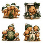 Green Christmas Gingerbread Clipart