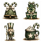 Green Christmas Peppermint Clipart