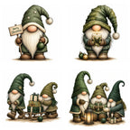 Green Christmas Gnome Clipart