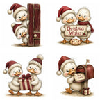 Burgundy Christmas Goose Clipart