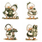 Green Christmas Goose Clipart