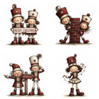 Burgundy Christmas Nutcracker Clipart