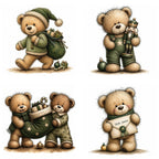 Green Christmas Teddy Bear Clipart