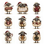 Burgundy Christmas Sheep Clipart