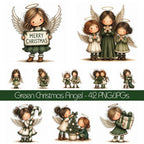 Green Christmas Angel Clipart