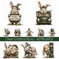 Green Christmas Bunny Clipart