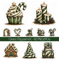 Green Christmas Peppermint Clipart