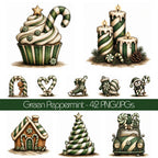 Green Christmas Peppermint Clipart