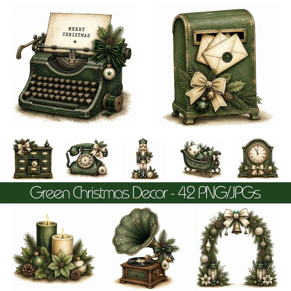 Green Christmas Decorations Clipart