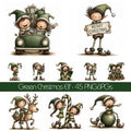 Green Christmas Elf Clipart