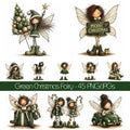 Green Christmas Fairy Clipart