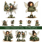 Green Christmas Fairy Clipart
