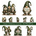 Green Christmas Gnome Clipart